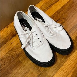 White Vans with black soles